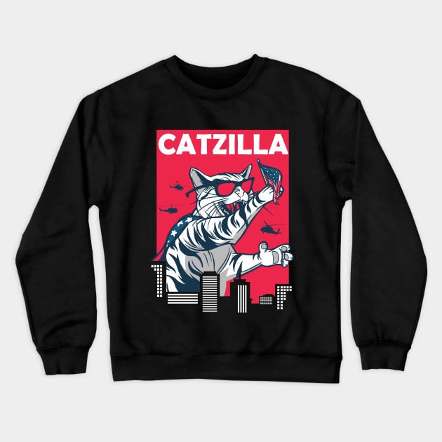catzilla Crewneck Sweatshirt by ArtRoute02
